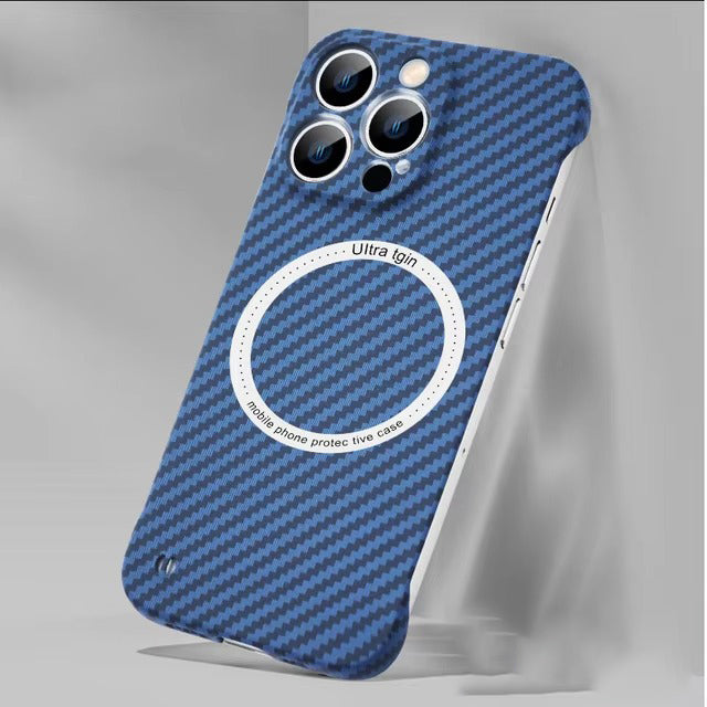 Luxury Carbon Fiber Apple iPhone Case, MagSafe Compatible Ultra Thin Magnetic Wireless Charging Support and Slim Frame Design