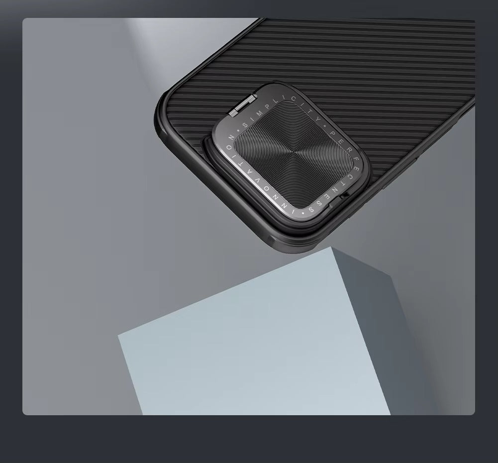 Premium Apple iPhone Case  Ultra Thin Shockproof Magnetic Full All Around Protection Cover with Slide Camera Stand Bracket