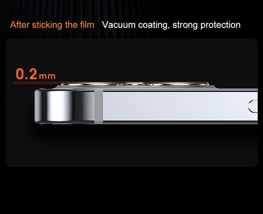 Luxury Metal Camera Lens Protector for iPhone – Diamond Edging, 9H Corning Glass, Anti-Scratch, Shockproof, Ultra HD Transparent Lens Cover Ring