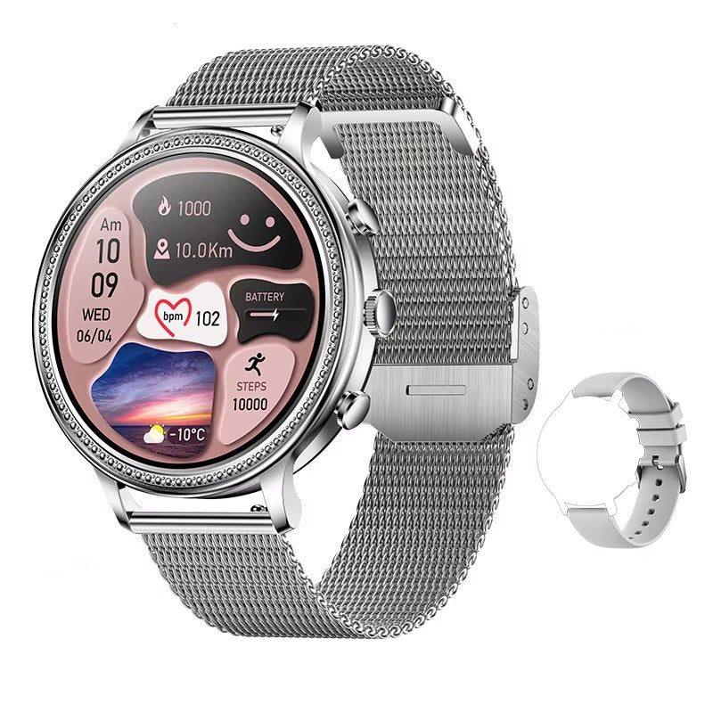 Luxury Women's Smartwatch with Bluetooth Calling – 1.39" HD Display, Heart Rate & SpO2 Monitor, Sleep Tracking, Menstrual Reminder, Fitness Watch Waterproof