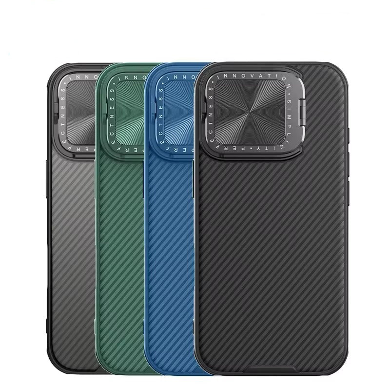 Premium Apple iPhone Case  Ultra Thin Shockproof Magnetic Full All Around Protection Cover with Slide Camera Stand Bracket