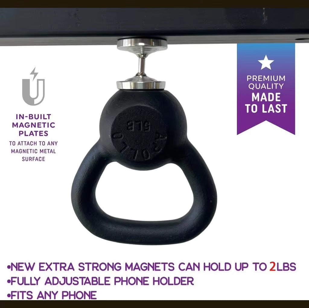 Premium, Dual Magnetic Phone Holder for Gym – Double-Sided, Strong Magnet Mount with 360° Rotation for Apple iPhon