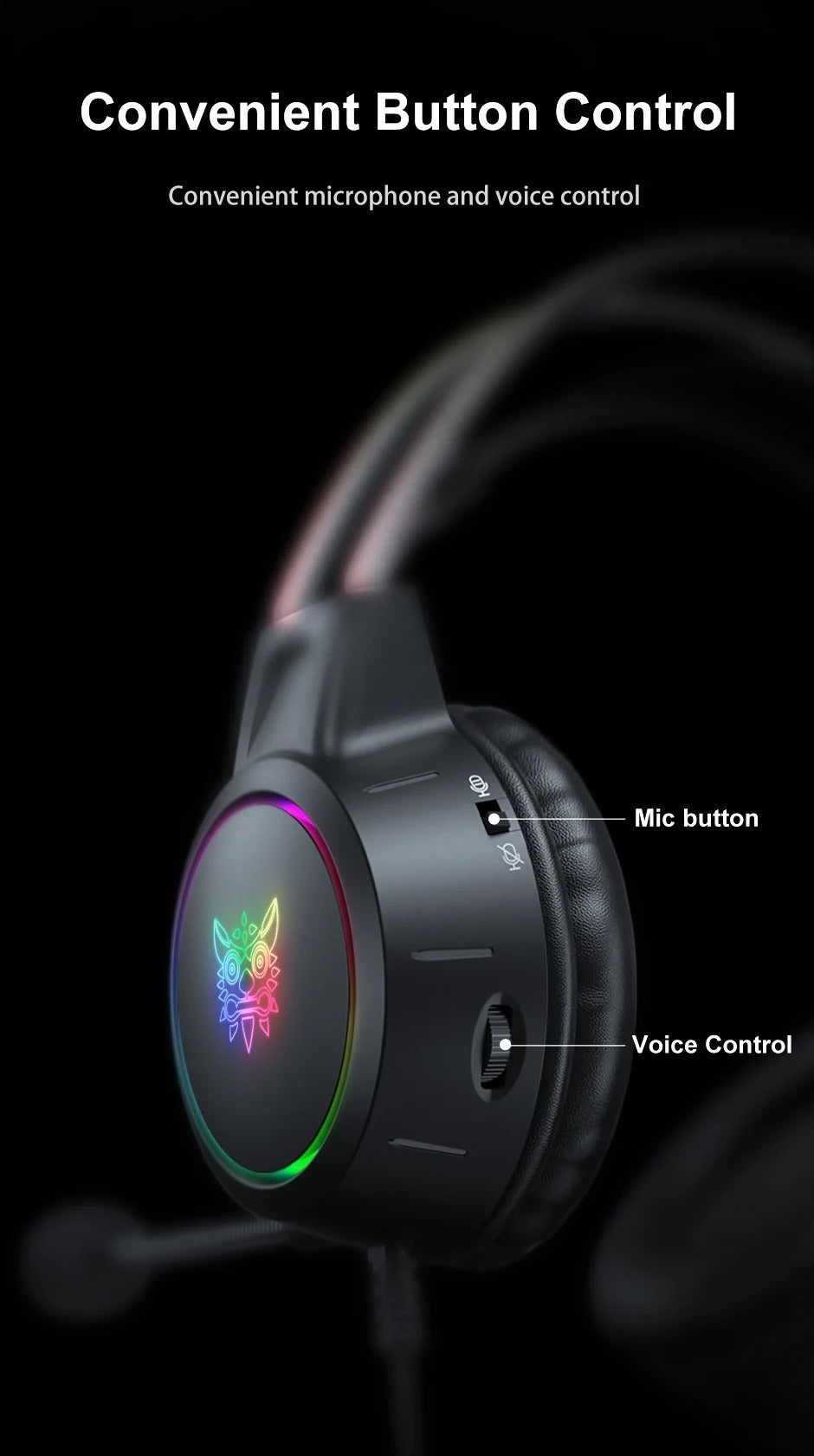 Premium Cat Ear Gaming Headset for iPhone & Mac – Wired Over-Ear Headphones with RGB Lights, Noise Streaming & Online Play