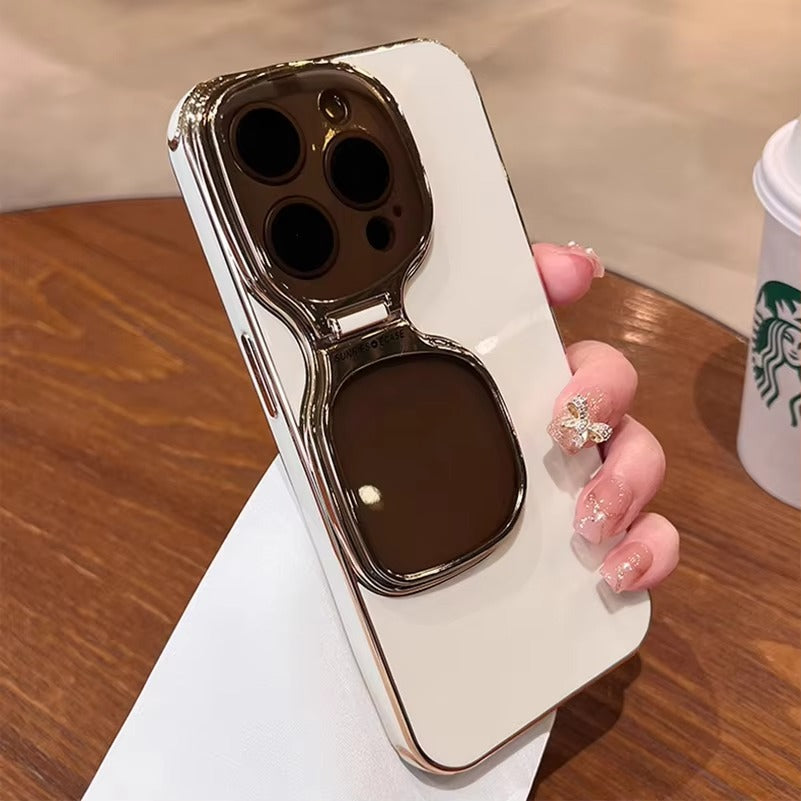 Premium Apple iPhone Case, MagSafe Compatible, Camera Lens and Screen Protection, Ultra Thin, Shockproof, Magnetic, Full All Around Protection, Fold Lens Stand Holder Cover