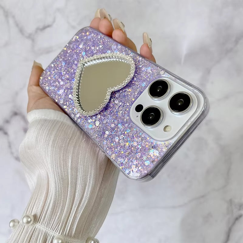 Luxury Apple iPhone Case, MagSafe Compatible, Camera Lens and Screen Protection, Ultra Thin, Shockproof, Magnetic, Full All Around Protection, Glitter Mirror Soft Cover