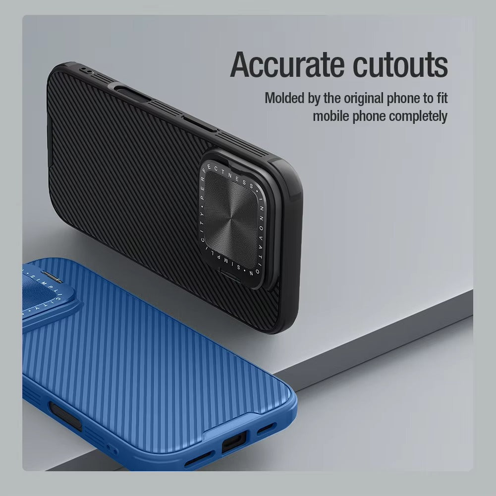 Premium Apple iPhone Case  Ultra Thin Shockproof Magnetic Full All Around Protection Cover with Slide Camera Stand Bracket