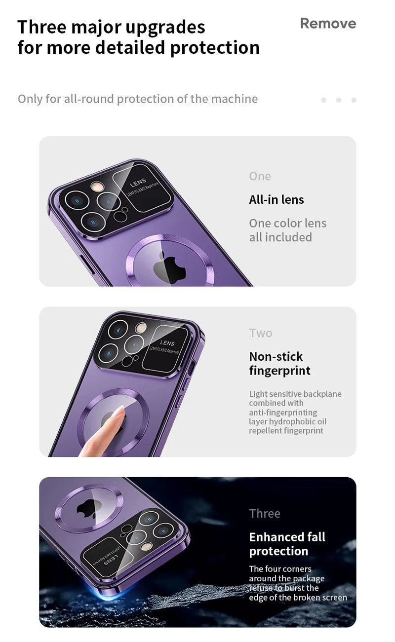 Premium Double Glass Apple iPhone Case, MagSafe Compatible, Ultra Thin Magnetic Shockproof Full Protection 