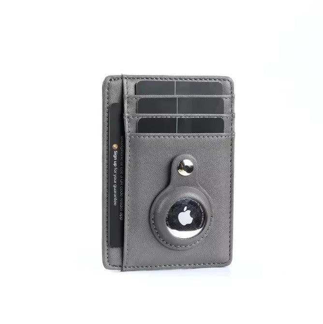 Premium Leather Airtag Wallet – Slim Anti-Lost Card Holder with GPS Tracker Slot, RFID Blocking, Scratch-Resistant Case for Men & Women