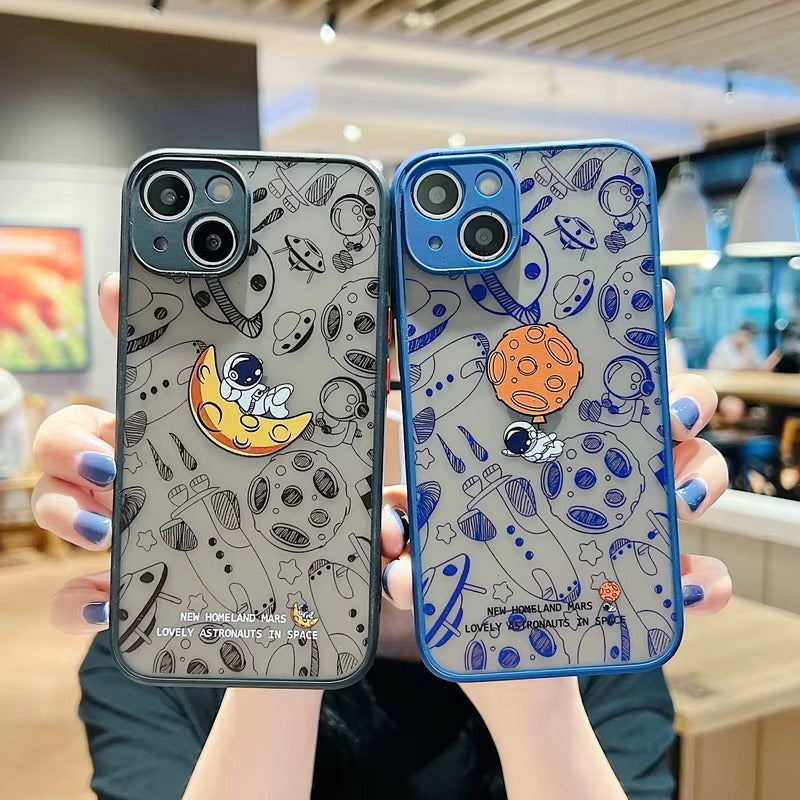 Robust Apple iPhone Case, MagSafe Compatible, Ultra Thin Screen Protection, Acrylic Matte Shell Featuring Astronaut Art