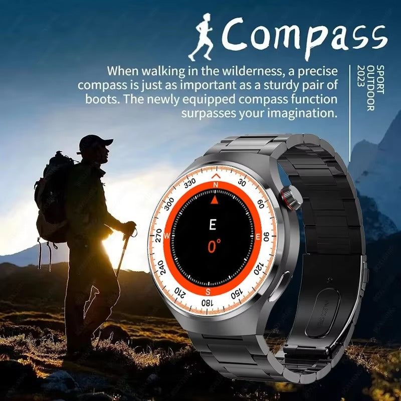 Premium AMOLED GPS Smart Watch – 1.46" HD Display, Bluetooth Calling, Fitness Tracker, IP68 Waterproof, Heart Rate & Sleep Monitor, NFC, Wireless Charging