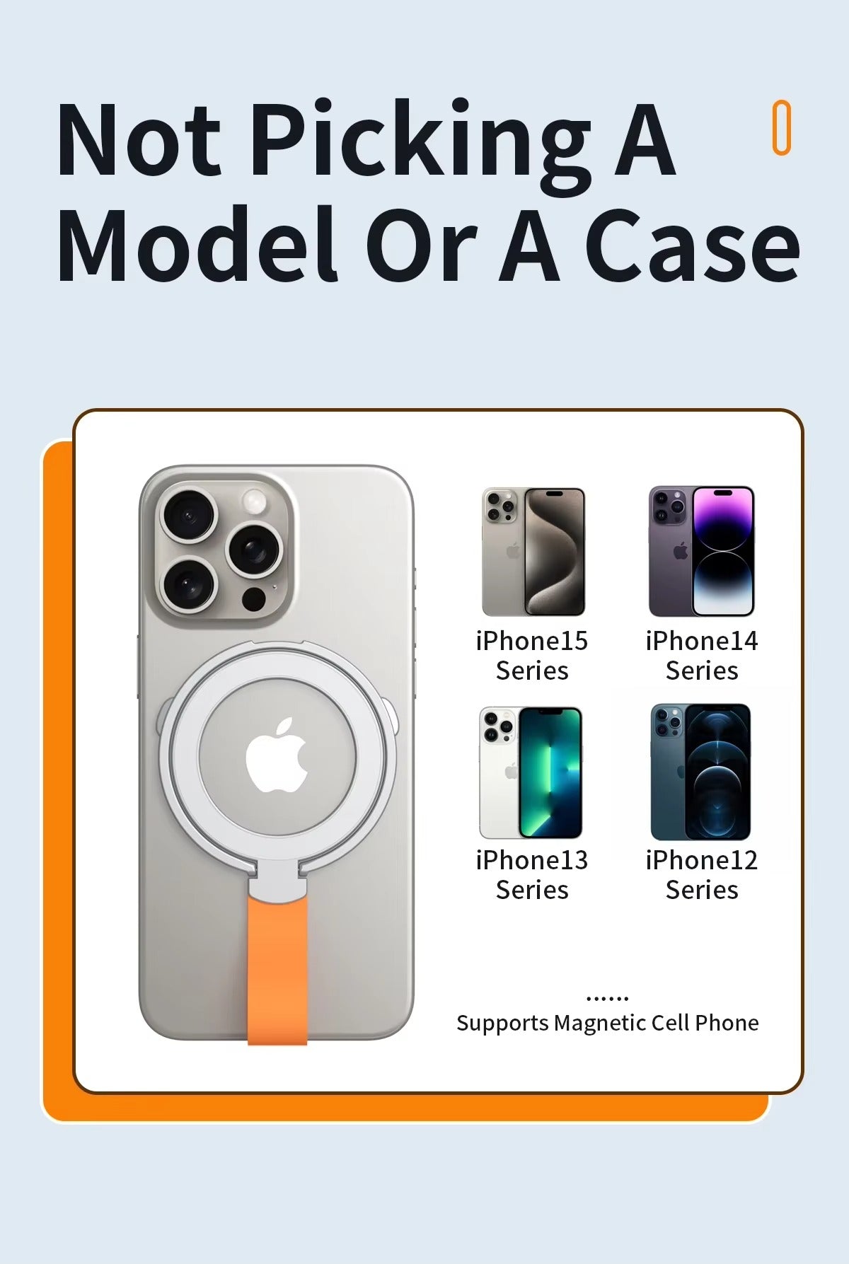 Premium, Magnetic Phone Ring Holder for MagSafe Rotatable Stand with, Strong Magnet Mount for Apple iPhone and Smartphones