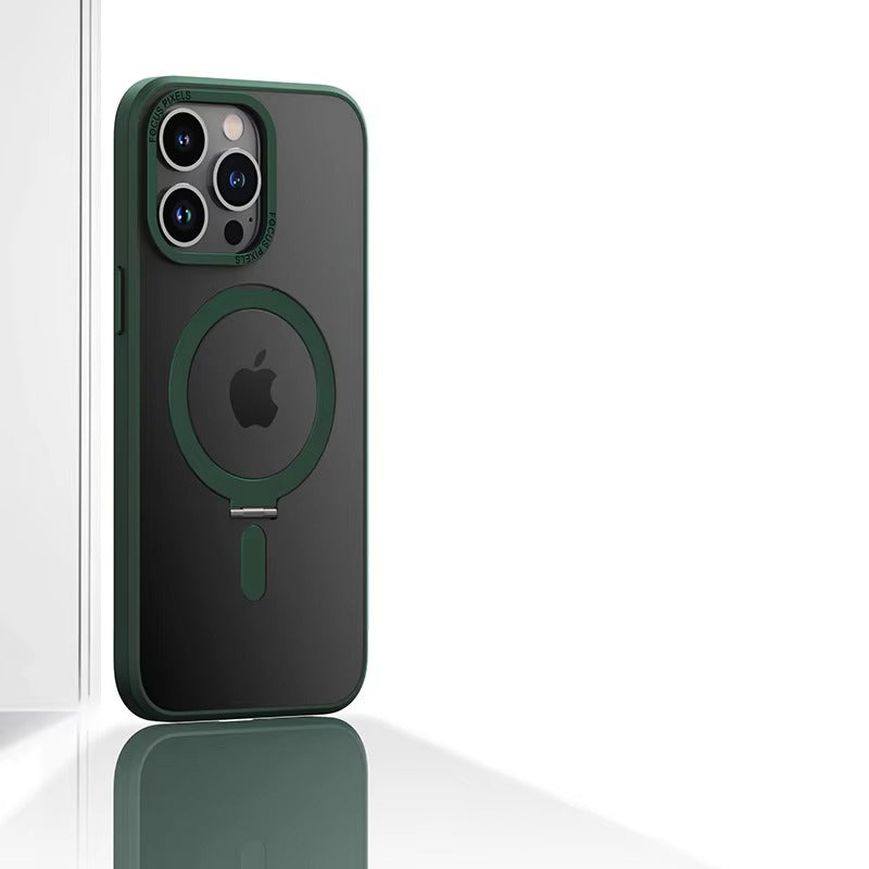 High Quality Apple iPhone Case MagSafe Compatible, Camera Lens & Screen Protection,  Cover with Aluminum Stand & Metal Lens