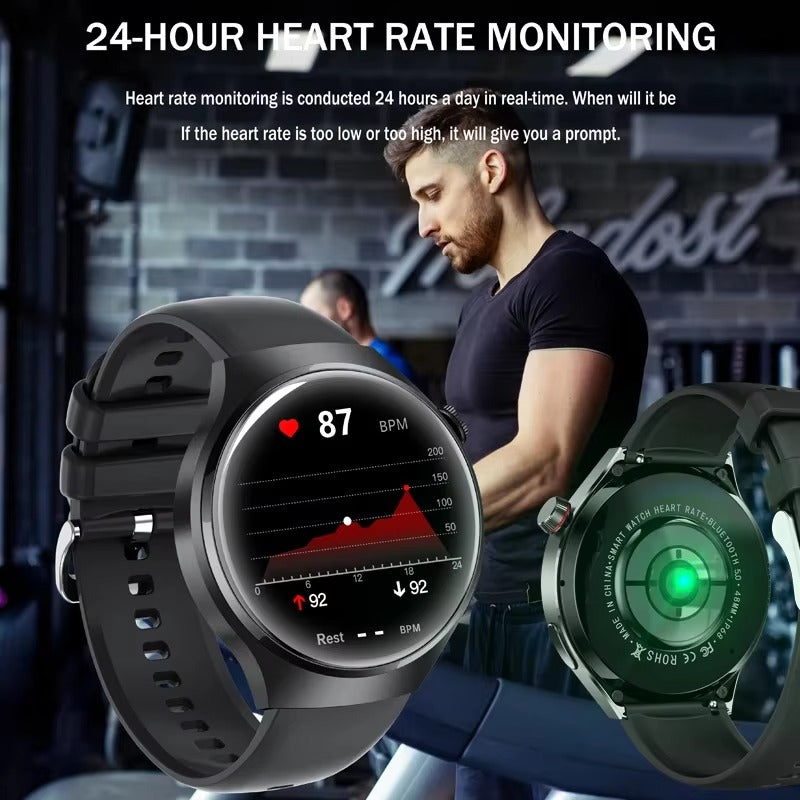 Premium AMOLED GPS Smart Watch – 1.46" HD Display, Bluetooth Calling, Fitness Tracker, IP68 Waterproof, Heart Rate & Sleep Monitor, NFC, Wireless Charging