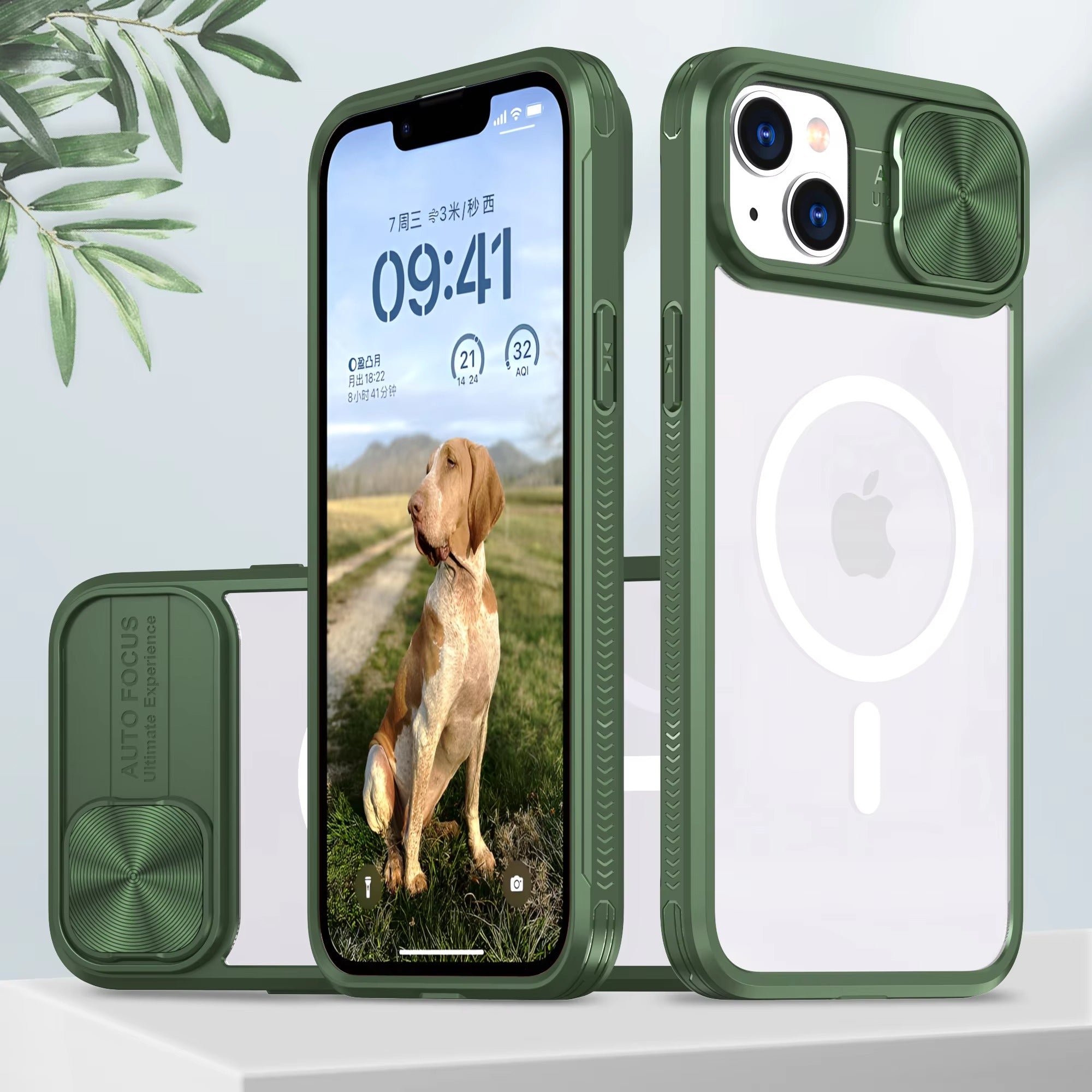 Premium Apple iPhone Case MagSafe Compatible, Camera Lens & Screen Protection,  Cover with Slide Lens & Clear Acrylic Back