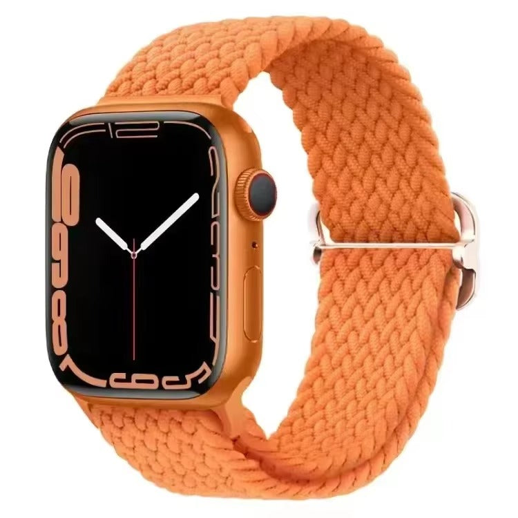 Premium Nylon Braided Solo Loop for Apple Watch – Adjustable Elastic Strap, Breathable Band for 40mm to 46mm Apple 