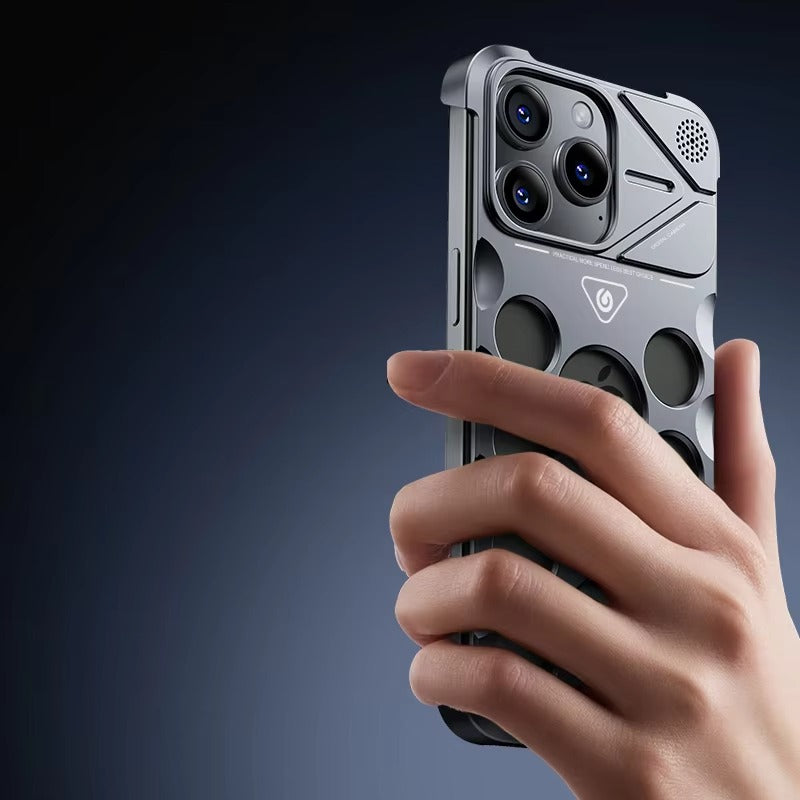 Luxury Apple iPhone Case, MagSafe Compatible, Camera Lens & Screen Protection, Ultra Thin, Shockproof, Magnetic Full All Around Cover – Aluminum Alloy Frameless Case with Heat Dissipation & Metal Lens Protection