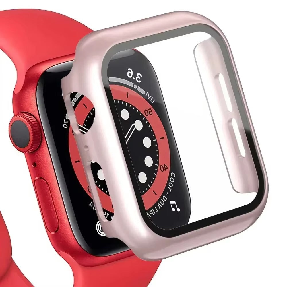 Tempered Glass Screen Protector Case – Full Cover Shockproof Bumper with Ultra-Clear Touch Glass, Compatible with 38mm to 45mm Smartwatches