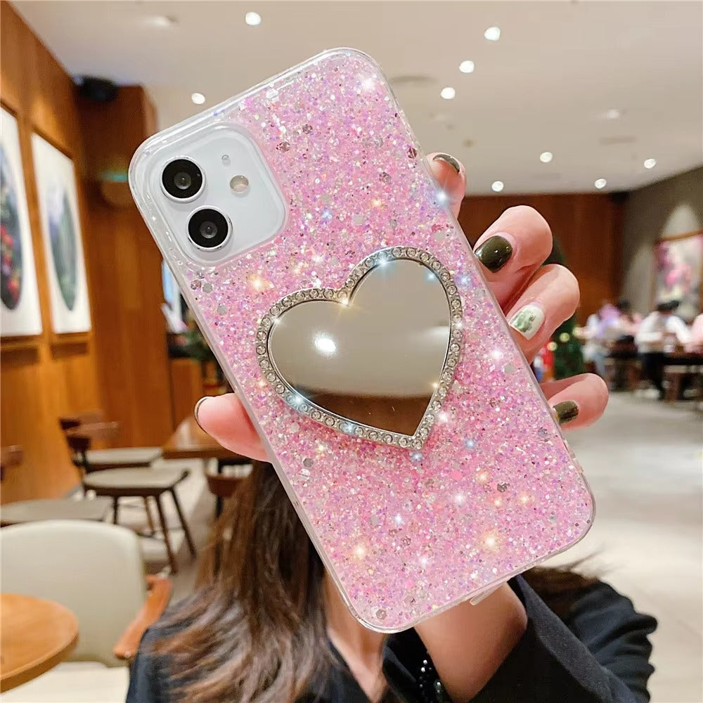 Luxury Apple iPhone Case, MagSafe Compatible, Camera Lens and Screen Protection, Ultra Thin, Shockproof, Magnetic, Full All Around Protection, Glitter Mirror Soft Cover