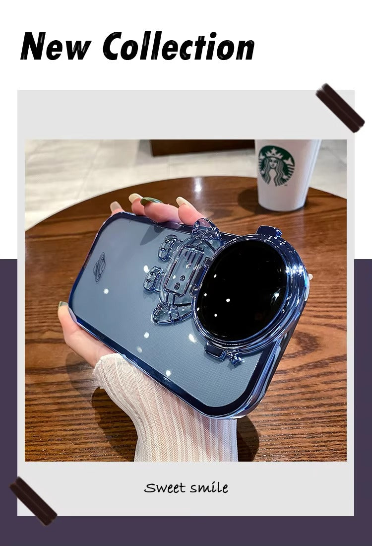 Premium Apple iPhone Case, MagSafe Compatible, Camera Lens and Screen Protection, Ultra Thin, Shockproof, Magnetic, Full All Around Protection, Astronaut Stand Clear Cover