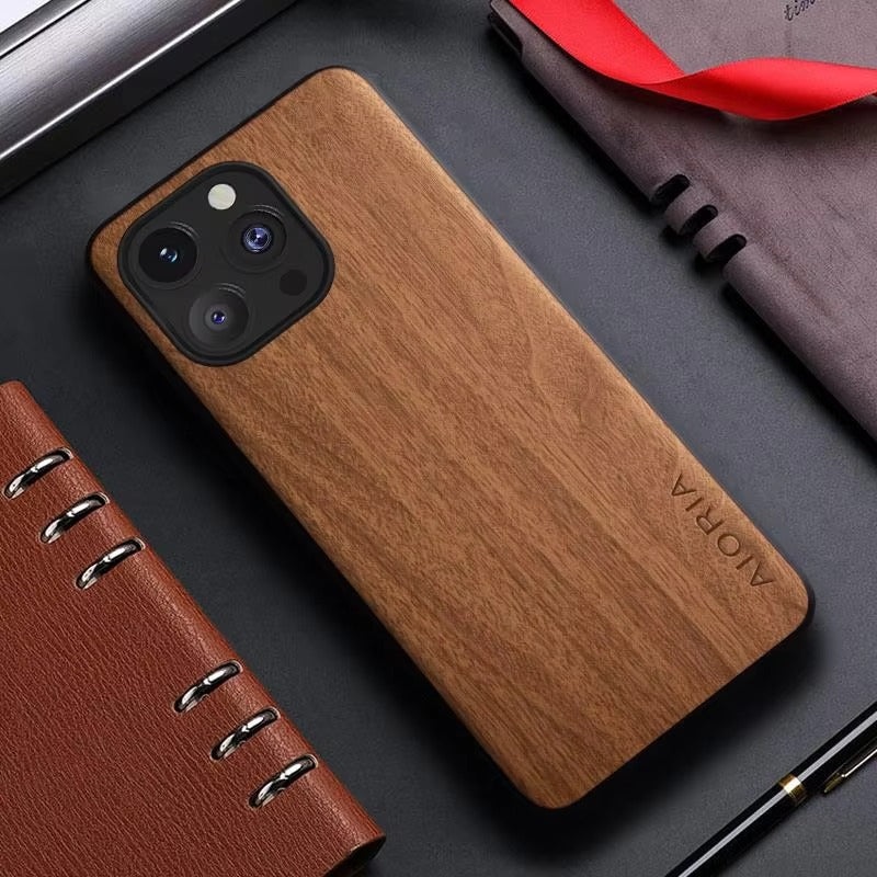 Luxury Apple iPhone Case, MagSafe Compatible, Camera Lens and Screen Protection, Ultra Thin, Shockproof, Magnetic, Full All Around Protection, Bamboo Leather Cover