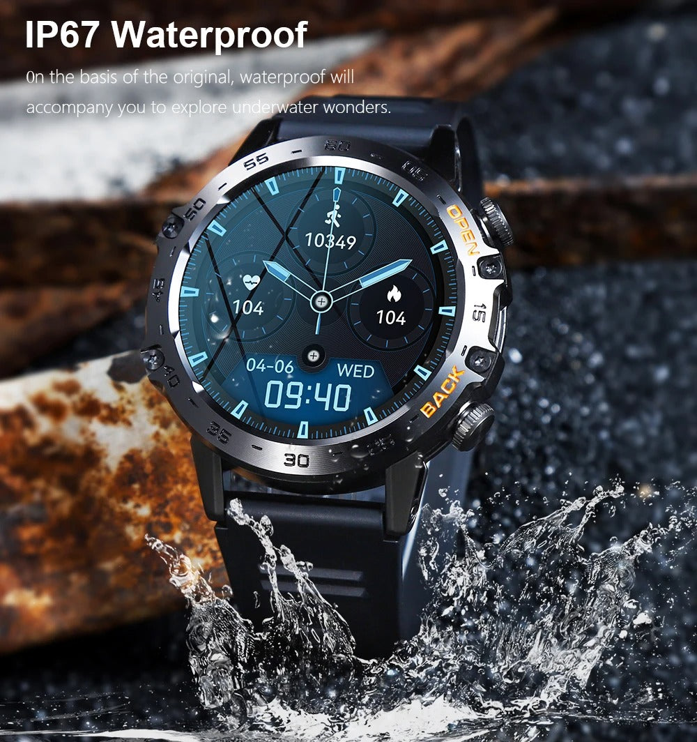 Luxury Bluetooth Call Smartwatch for iPhone – 1.39" Full Touch Fitness Tracker with Steel Band, IP67 Waterproof Health Watch 