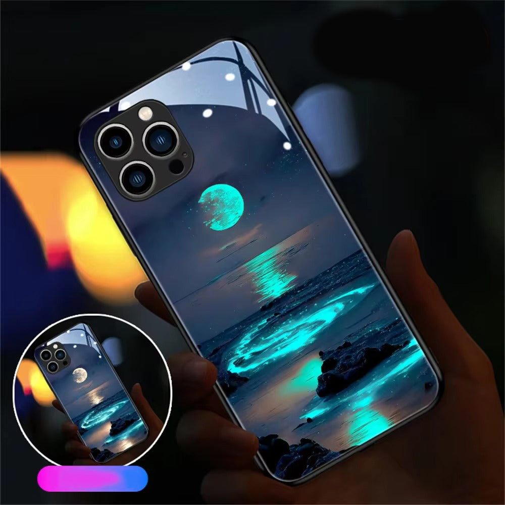 Premium Apple iPhone Case, MagSafe Compatible, Camera Lens and Screen Protection, Ultra Thin, Shockproof, Magnetic, Full All Around Protection, Starry Sky LED Glass Cover
