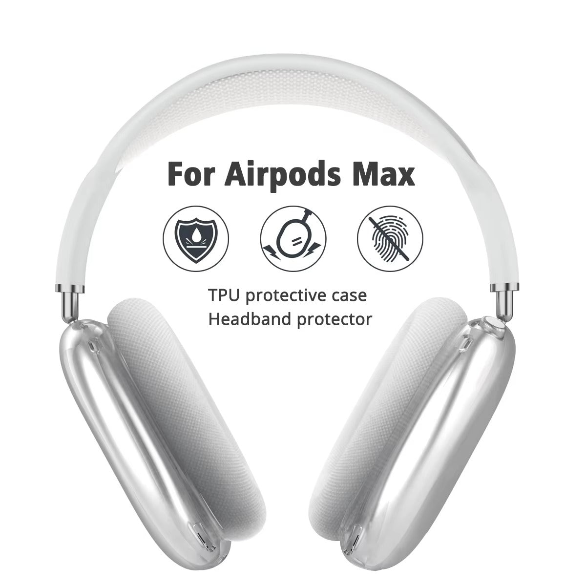 Premium Transparent TPU Case for AirPods Max – Soft, Anti-Scratch, Shockproof Protective Cover for Wireless Headphones, Lightweight and Snug Fit