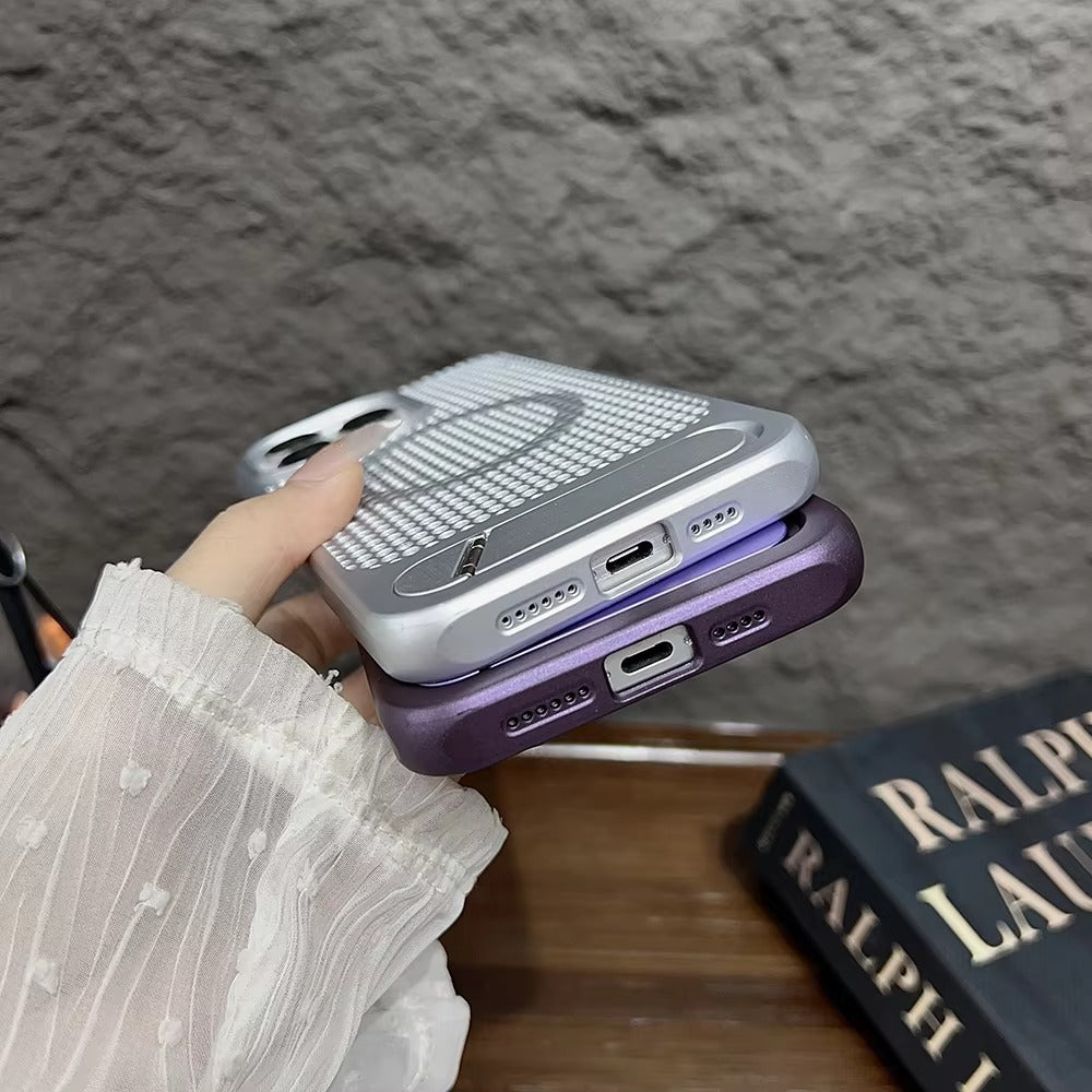 Luxury Apple iPhone Case, MagSafe Compatible, Camera Lens & Screen Protection, Ultra Thin, Shockproof, Magnetic Full All Around Cover – Breathable Heat Dissipation Case with Titanium Hard Back & Wireless Charging Support