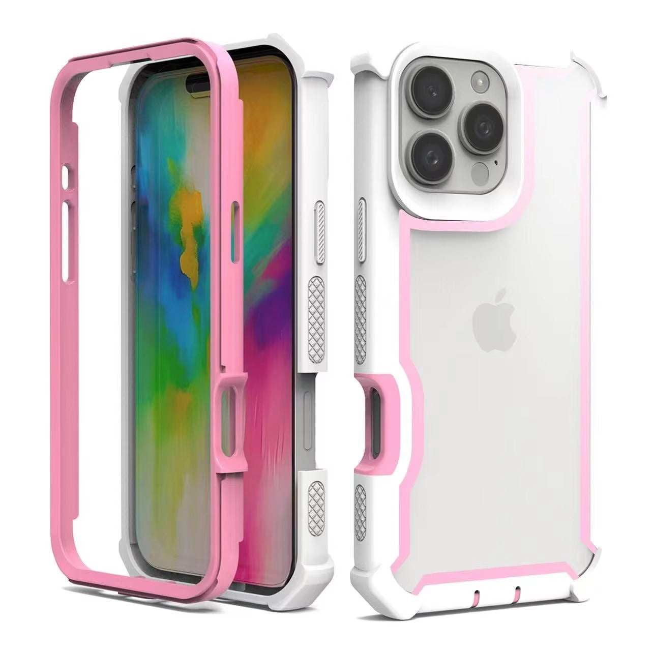 Robust Apple iPhone Case, MagSafe Compatible, Camera Lens & Screen Protection, Ultra Thin, Shockproof, Magnetic Full All Around Cover – Rugged Hybrid TPU Case with Transparent Silicone Back & Hard PC Bumper Frame