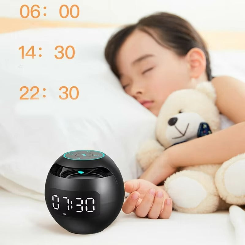 High Quality Bluetooth Alarm Clock Speaker with Colorful LED Light – Mini Portable Wireless Speaker, Dual Alarms, TF Card, FM Radio, 18H Playtime, USB Rechargeable