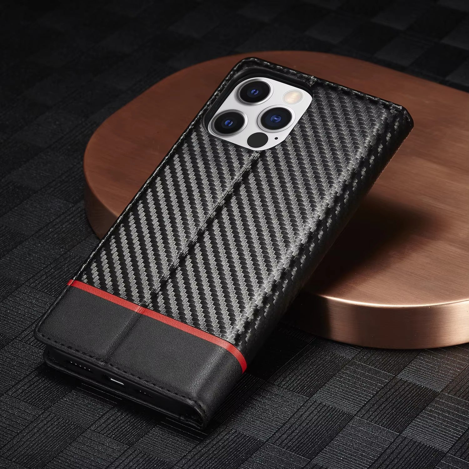 Luxury Carbon Fiber Apple iPhone Case, MagSafe Compatible, Ultra Thin Magnetic Shockproof Full Cover 