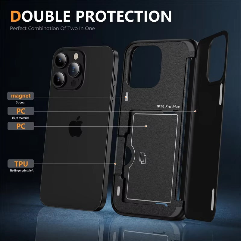 Robust Apple iPhone Case, MagSafe Compatible, Camera Lens and Screen Protection, Ultra Thin, Shockproof, Magnetic, Full All Around Protection, Flip Card Bracket Cover