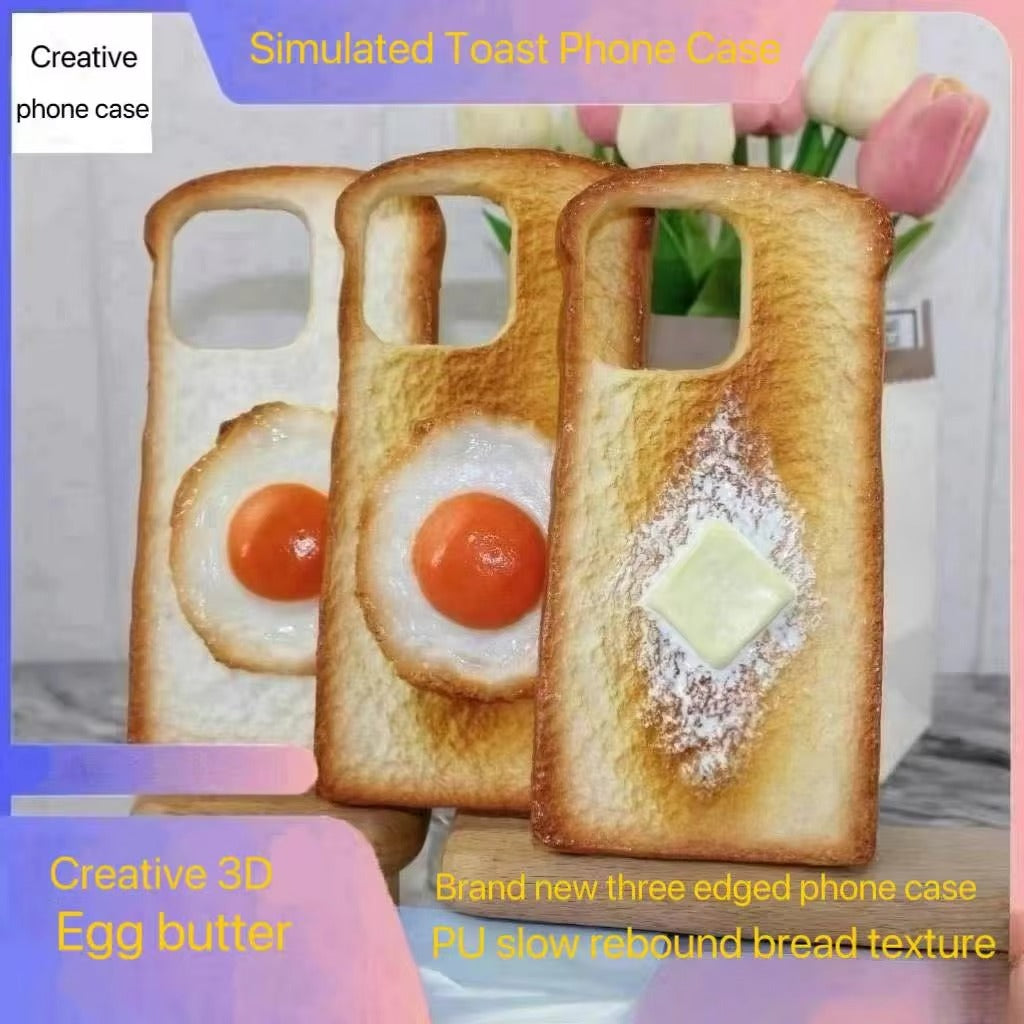 Premium Apple iPhone Case, MagSafe Compatible, Camera Lens and Screen Protection, Ultra Thin, Shockproof, Magnetic, Full All Around Protection, 3D Toast Bread Soft Cover