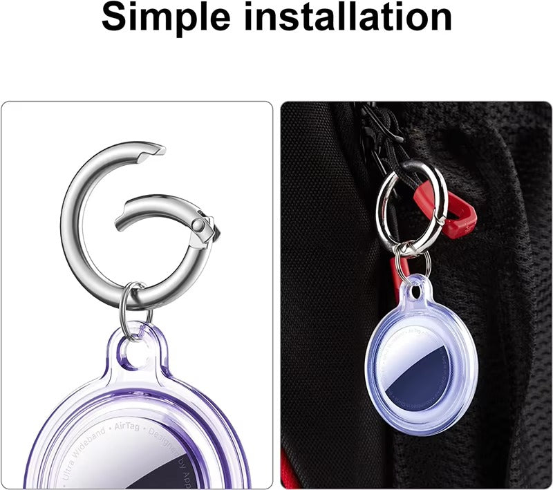 Premium Transparent Waterproof TPU AirTag Case – Full Protective Shell with Anti-Lost Keychain, Shockproof Pet Collar Tracker Cover