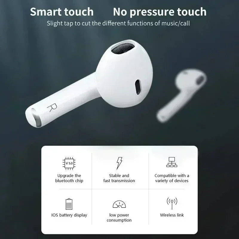 Premium TWS Wireless Earbuds with Mic – Bluetooth 5.0, Noise Cancelling, Touch Control, Long Battery Life, HiFi Stereo Earphones for iOS & Android