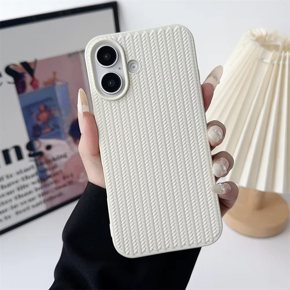 Luxury Apple iPhone Case, MagSafe Compatible, Camera Lens & Screen Protection, Ultra Thin, Shockproof, Magnetic Full All Around Cover – Woven Pattern Soft Silicone Case with Solid Color Stylish Design