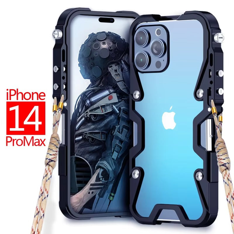 Luxury Apple iPhone Case, MagSafe Compatible, Camera Lens and Screen Protection, Ultra Thin, Shockproof, Magnetic, Full All Around Protection, Handmade Skull Metal Cover