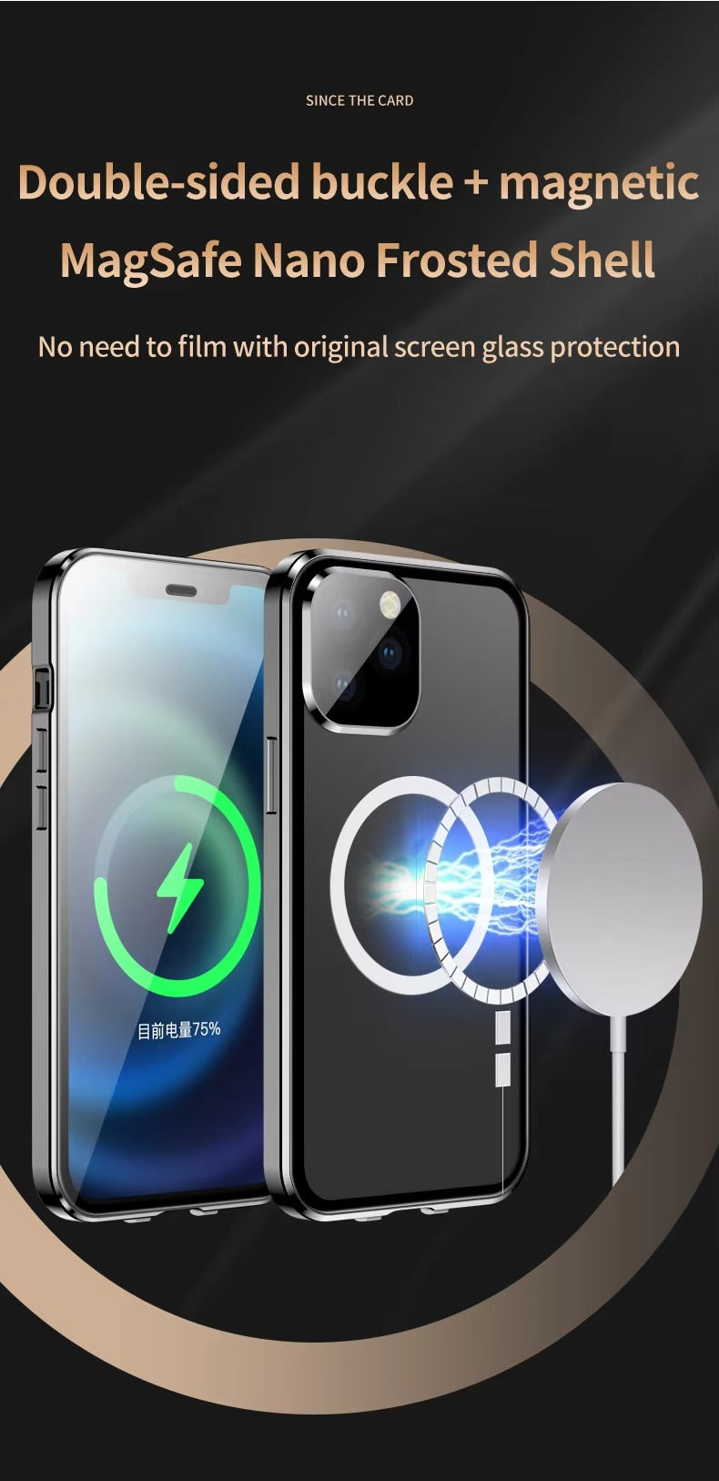 Robust Apple iPhone Case, Ultra Thin Shockproof Magnetic Full All Around Protection Cover with 360 Glass Aluminium Shield