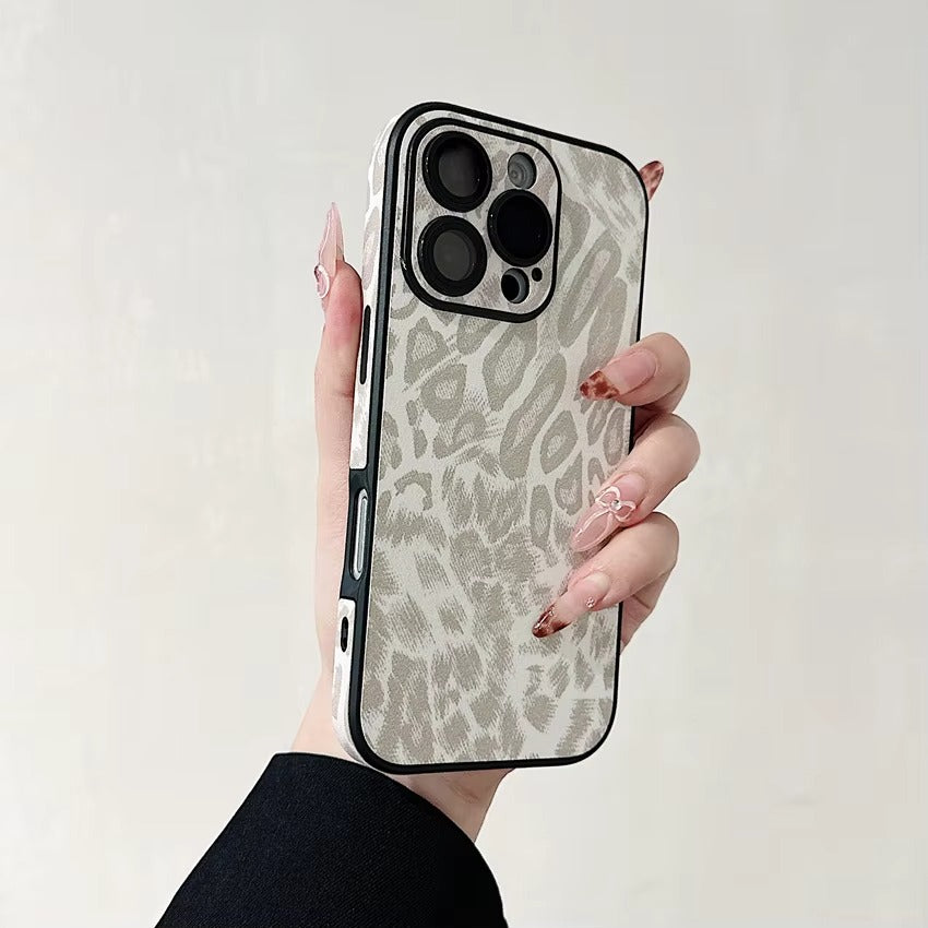 Luxury Apple iPhone Case MagSafe Compatible, Camera Lens & Screen Protection, Ultra Thin Shockproof Magnetic Full All Around Protection Cover with Wrist Strap & Leopard Design