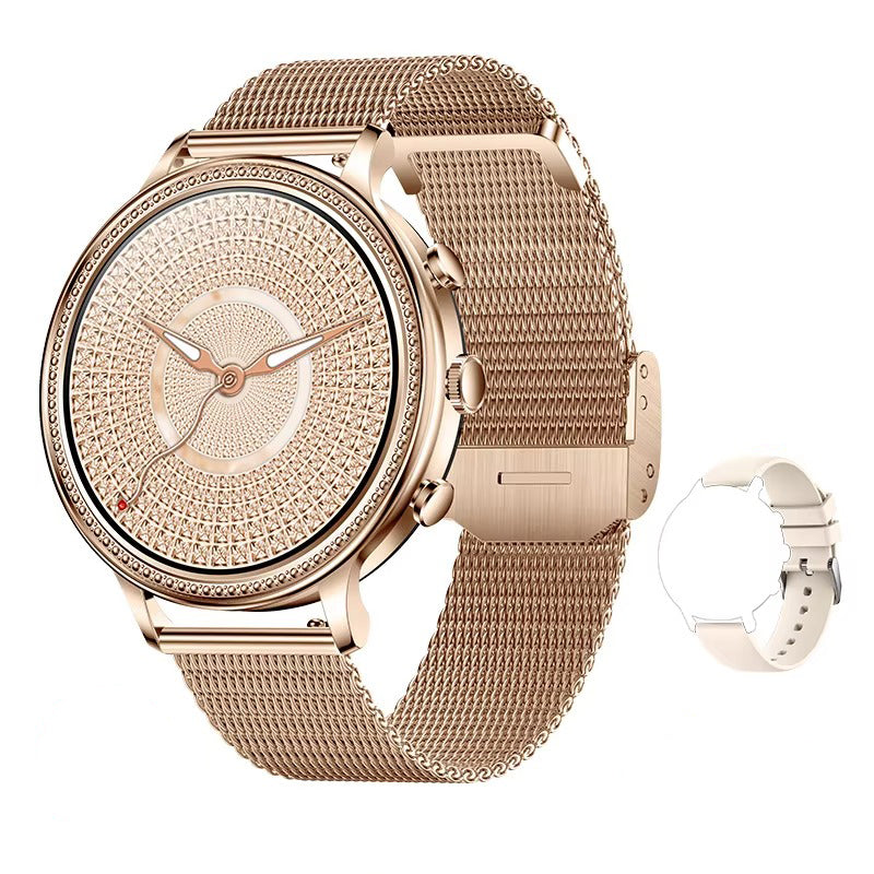 Luxury Women's Smartwatch with Bluetooth Calling – 1.39" HD Display, Heart Rate & SpO2 Monitor, Sleep Tracking, Menstrual Reminder, Fitness Watch Waterproof
