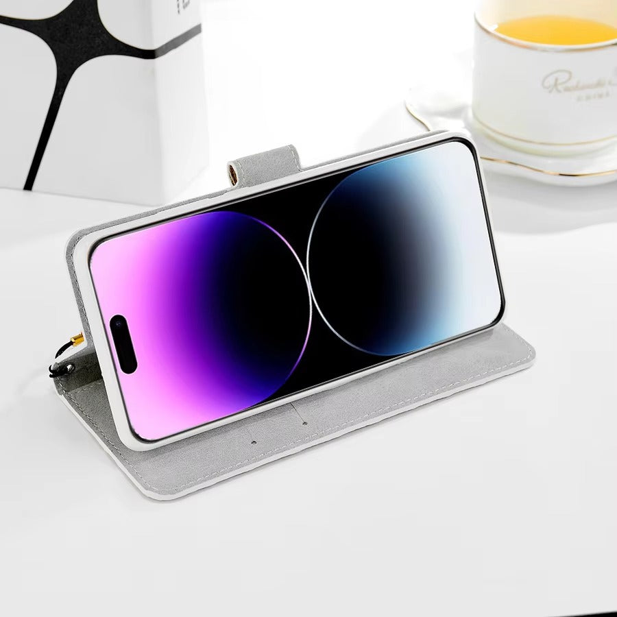 Luxury Apple iPhone Case, MagSafe Compatible, Camera Lens and Screen Protection, Ultra Thin, Shockproof, Magnetic, Full All Around Protection, Glitter Wallet Strap Cover