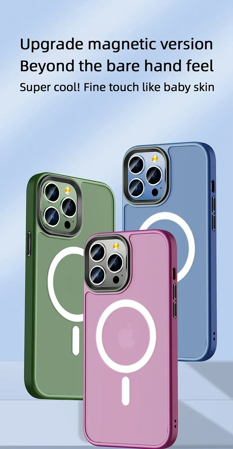 Premium Apple iPhone Case, MagSafe Compatible, Camera Lens & Screen Protection, Ultra Thin, Shockproof, Magnetic Full All Around Cover – Matte Translucent Frosted Case with Wireless Charging Support & Sleek Finish