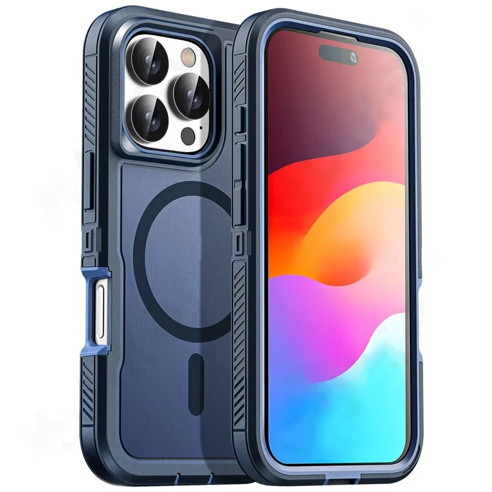 Luxury Apple iPhone Case MagSafe Compatible, Camera Lens & Screen Protection, Ultra Thin Shockproof Magnetic Full All Around Protection Cover with IP68 Metal Underwater Design