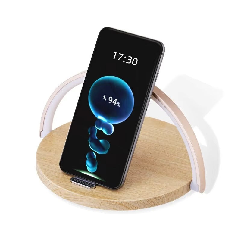 Multifunction 3 in 1 Wireless Charging Station – 10W Fast Charger Pad with LED Desk Lamp, Touch Night Light and Adjustable Stand for iPhone and Samsung