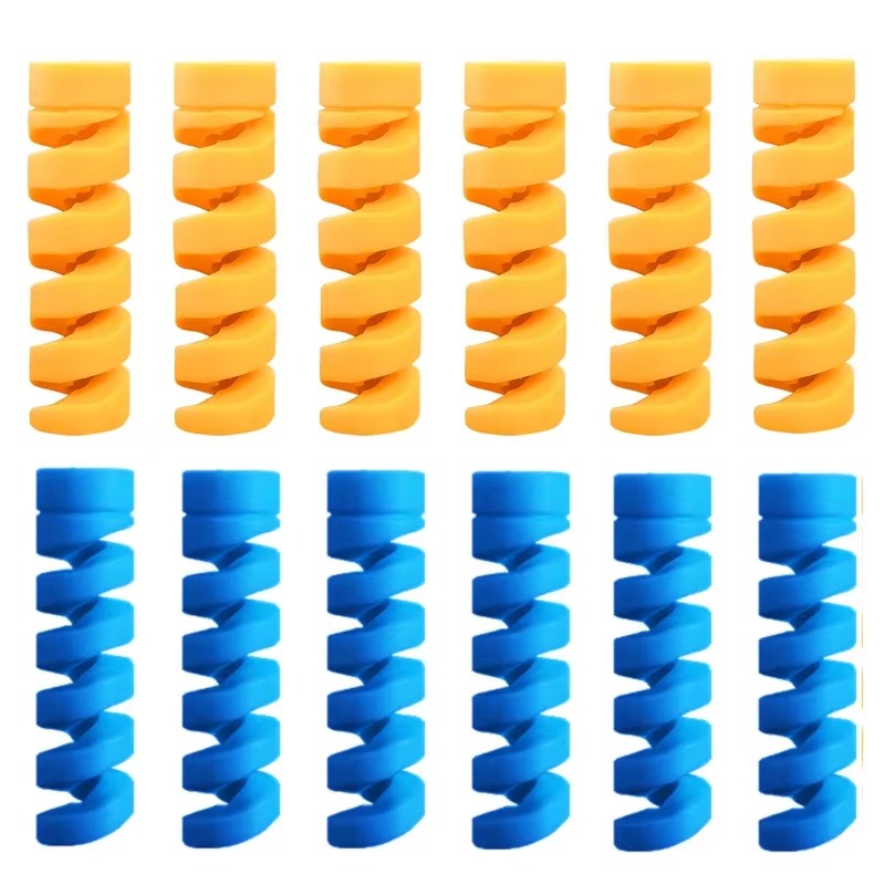 High Quality Cable Protector, 1/12pcs Universal Silicone Spiral Winder – Wire Organizer Cover for iPhone, USB Charger, Data 