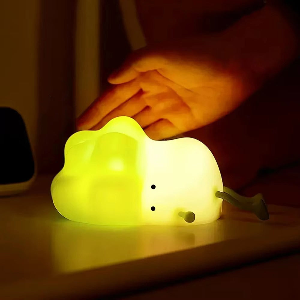 Premium Cute Animal LED Night Light – Touch Sensor, USB Rechargeable Silicone Lamp, 3 Brightness Levels, 30-Min Timer, Bedside Kids Room Decor, Portable & Soft Glow