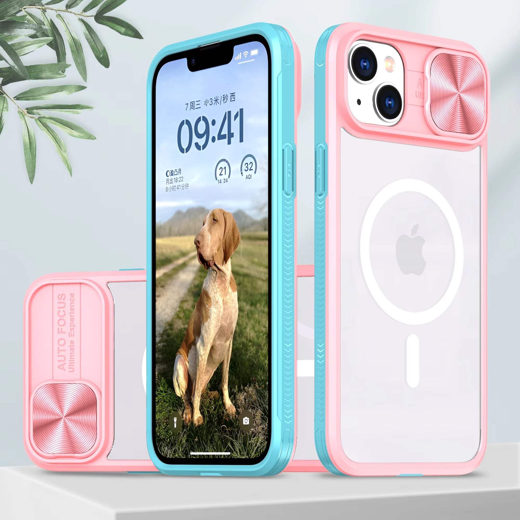 Premium Apple iPhone Case MagSafe Compatible, Camera Lens & Screen Protection,  Cover with Slide Lens & Clear Acrylic Back