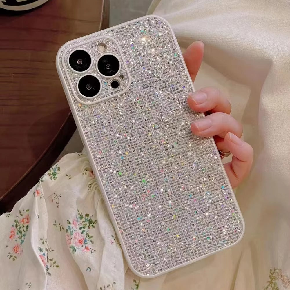 Luxury Apple iPhone Case, MagSafe Compatible, Camera Lens & Screen Protection, Ultra Thin, Shockproof, Magnetic Full All Around Cover – Glitter Diamond Rhinestone Case with Lens Guard for Stylish Bling Protection
