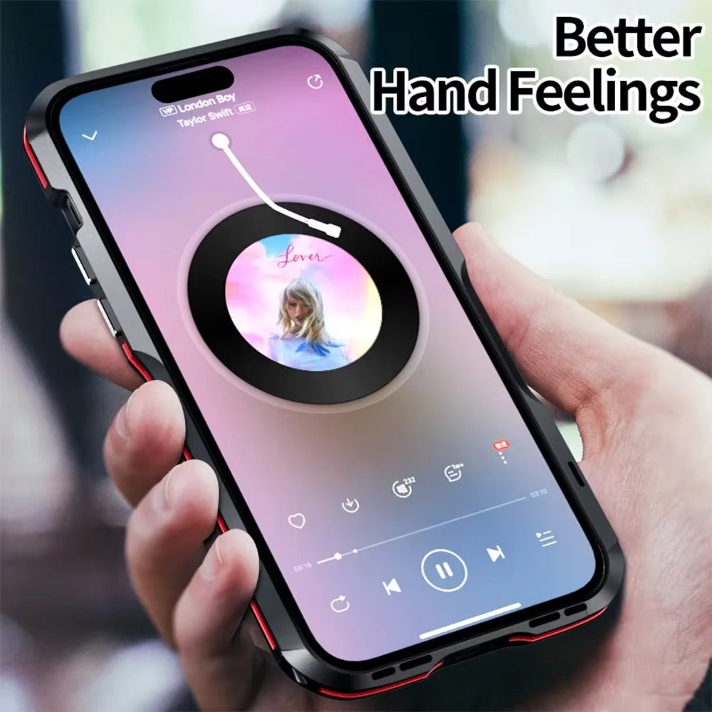 Luxury Apple iPhone Case, MagSafe Compatible, Camera Lens & Screen Protection, Ultra Thin, Shockproof, Magnetic Full All Around Cover – Aviation Aluminum Metal Frame Bumper Case with Sleek Protective Design