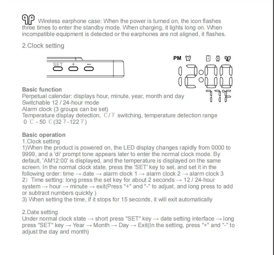 Premium 4 in 1 Wireless Charging Station with Alarm Clock – Fast Charger Stand for iPhone, Apple Watch, AirPods, Samsung Galaxy, Temperature & Date Display